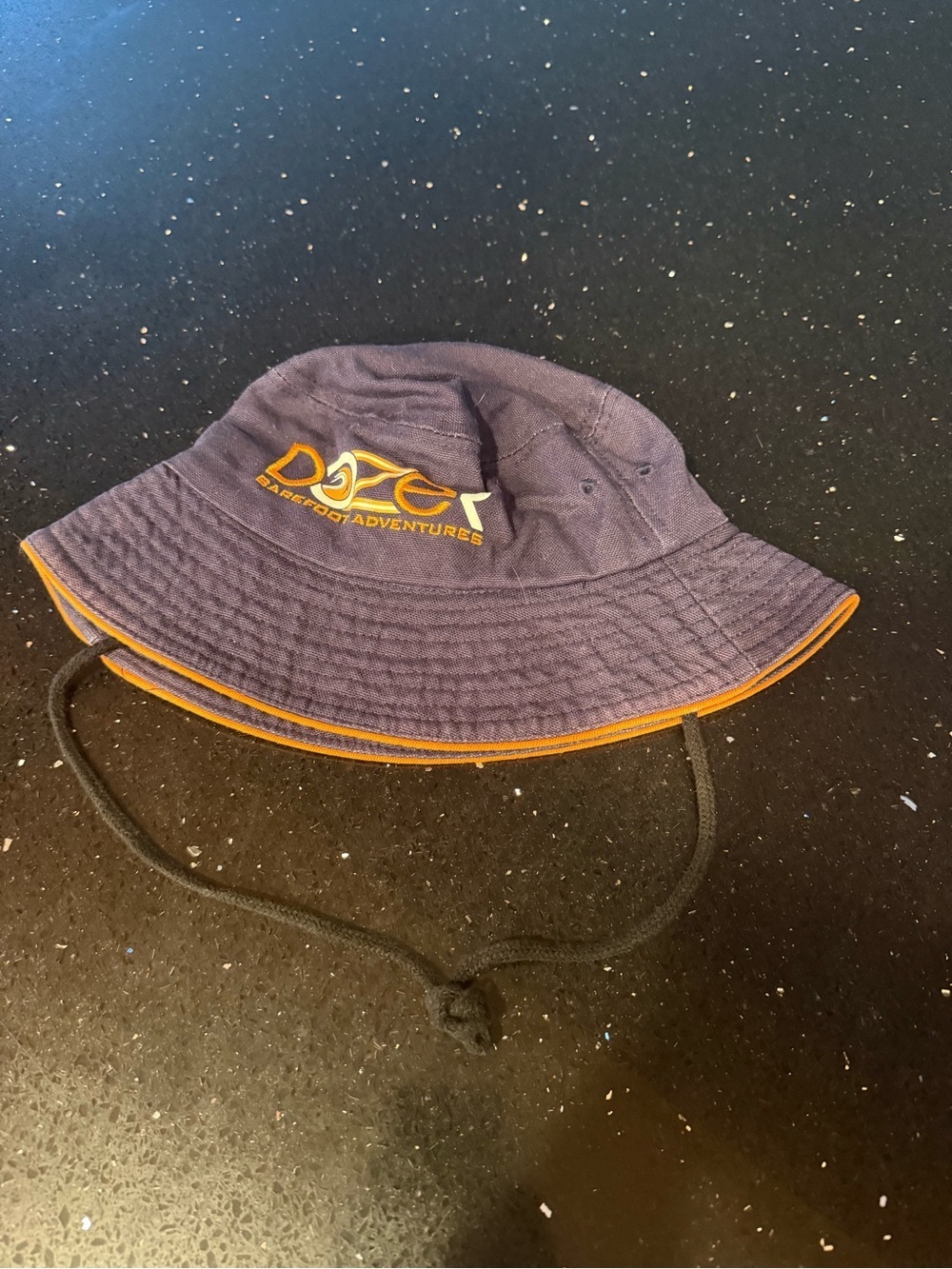Dozer Barefoot Adventures Navy Bucket Hat with Orange Trim
